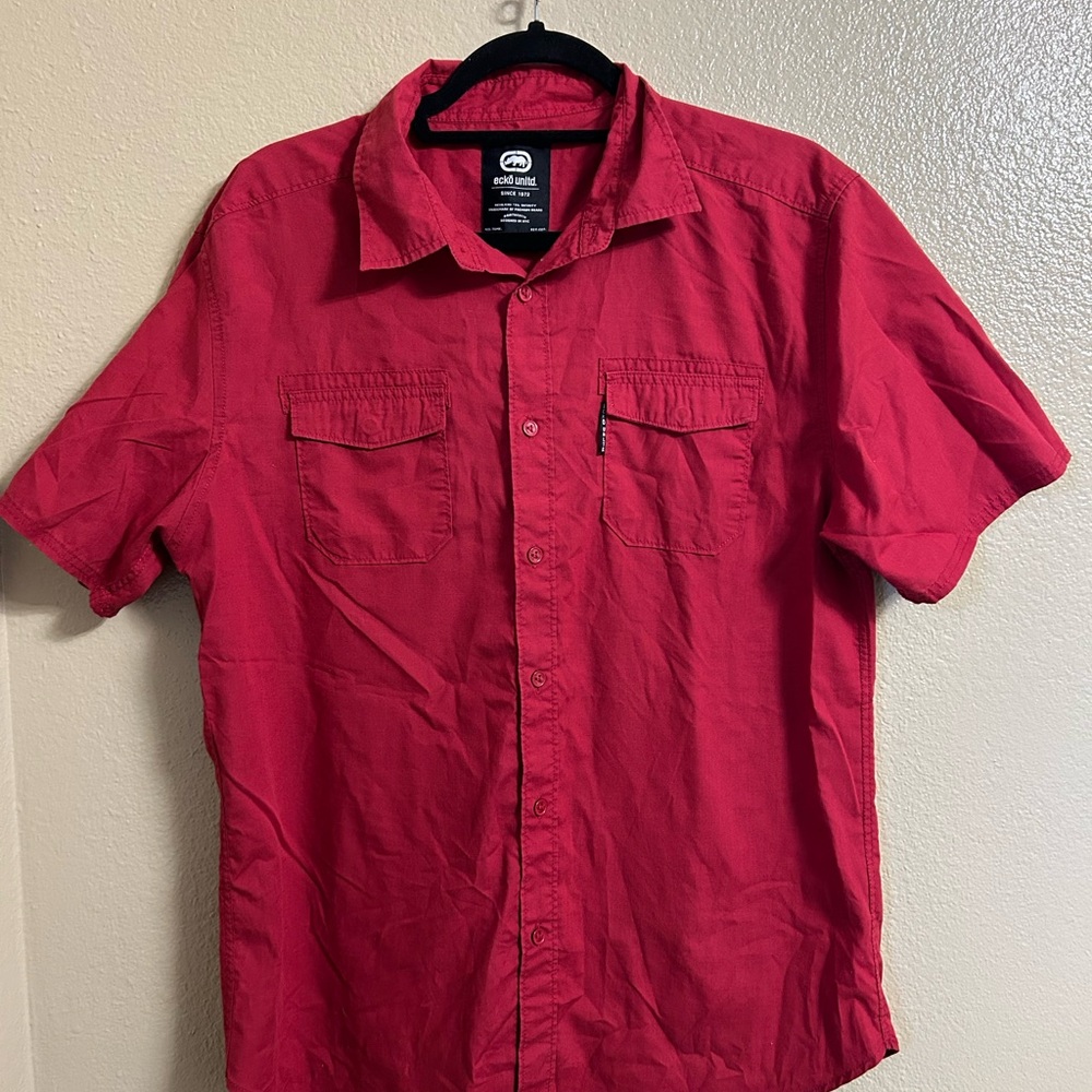 Ecko unltd. Men's Shirt short sleeve button down red size L